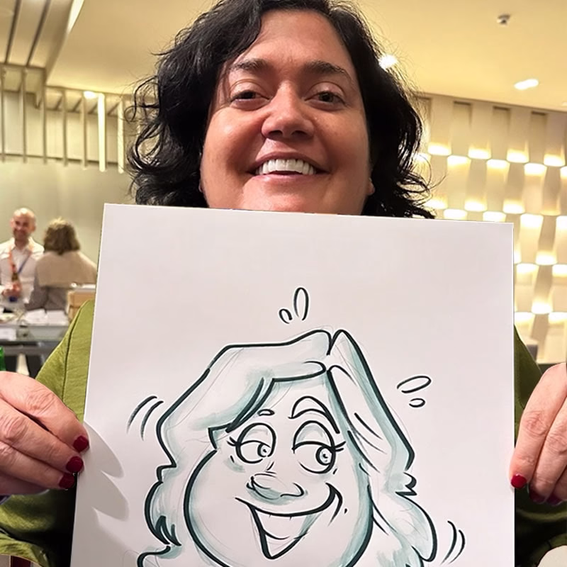 caricaturista con rotuladores en vivo 1